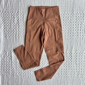 Girlfriend Collective Compressive Pocket Leggings XS Peach Clay High Rise EUC